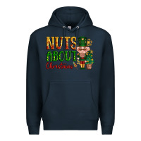 Navy Nuts about Christmas Nutcracker Premium Hoodie - NancyCooperArtShop
