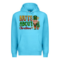 Ocean Blue Nuts about Christmas Nutcracker Premium Hoodie - NancyCooperArtShop