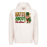 Pale Pink Nuts about Christmas Nutcracker Premium Hoodie - NancyCooperArtShop