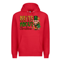 Red Nuts about Christmas Nutcracker Premium Hoodie - NancyCooperArtShop