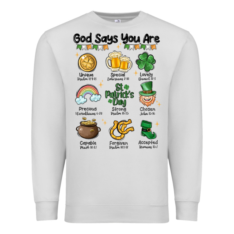 God Says You Are St Patrick's Day Premium Sweatshirt by MaliasSmallBusiness | Teevron