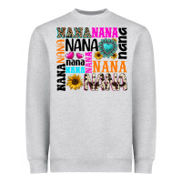 Heather Grey nana gemstone sunflower Heavyweight Sweatshirt - texasbilliewilder