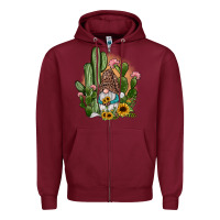 Burgundy cactus gnomes Zipper Hoodie - JahusDesignShop