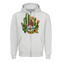 Dove Grey cactus gnomes Zipper Hoodie - JahusDesignShop