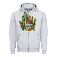 Heather Grey cactus gnomes Zipper Hoodie - JahusDesignShop