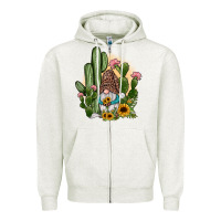 Oatmeal Heather cactus gnomes Zipper Hoodie - JahusDesignShop