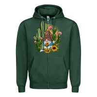 Sports Green cactus gnomes Zipper Hoodie - JahusDesignShop