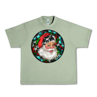 Oil Green Christmas Santa Claus Urban Heavy Tee - RanaPortraitStore