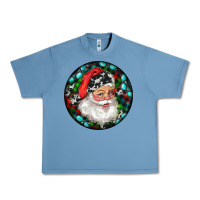 Pebble Blue Christmas Santa Claus Urban Heavy Tee - RanaPortraitStore