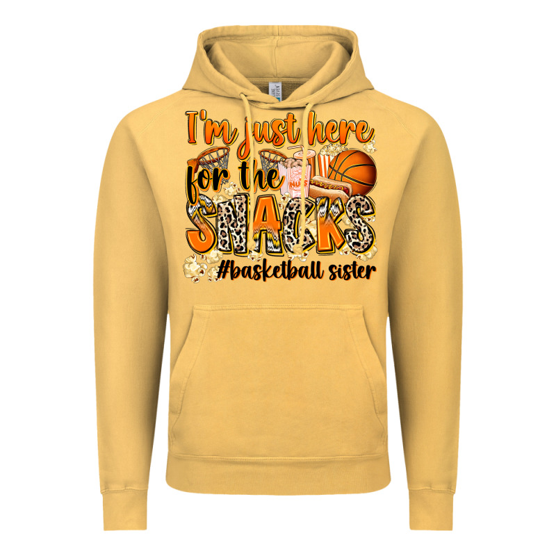 Im Just Here For The Snacks Basketball Sister Vintage Hoodie by Zillion Design Studio | Teevron