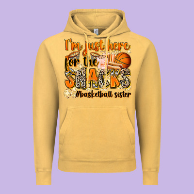 Im Just Here For The Snacks Basketball Sister Vintage Hoodie Designed By Zillion Design Studio