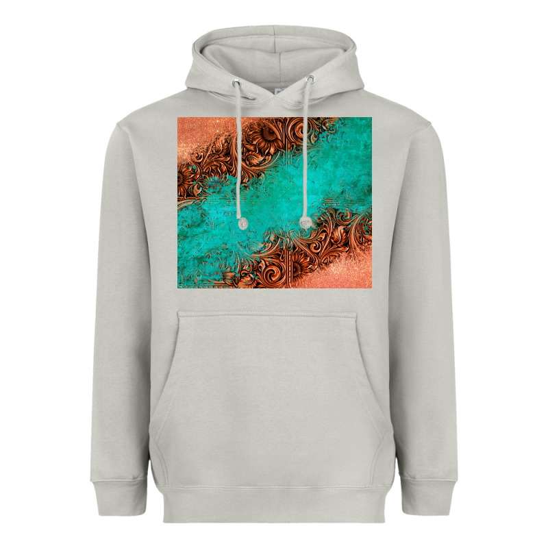 Leather Turquoise Glitter Tumbler Heavyweight Hoodie by Jasminsmagicworld | Teevron