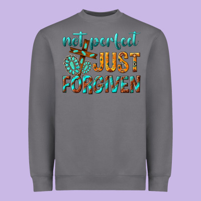 Not Perfect Just Forgiven Heavyweight Sweatshirt Designed By Texasbilliewilder