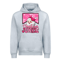 Heather Grey pink Christmas junkie Santa Claus Urban Hoodie - Jasminsmagicworld