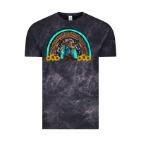 Cloud Black western cowboy boots sunflowers rainbow Vintage Tee - RanaPortraitStore