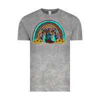 Cloud Rock western cowboy boots sunflowers rainbow Vintage Tee - RanaPortraitStore