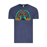 Vintage Denim western cowboy boots sunflowers rainbow Vintage Tee - RanaPortraitStore