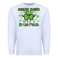 White coolest clover to pinch Premium Sweatshirt - MaliasSmallBusiness