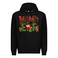 Black Mama Elf with Gift Christmas Premium Hoodie - NancyCooperArtShop