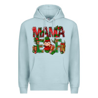 Blue Mist Mama Elf with Gift Christmas Premium Hoodie - NancyCooperArtShop