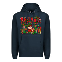 Navy Mama Elf with Gift Christmas Premium Hoodie - NancyCooperArtShop