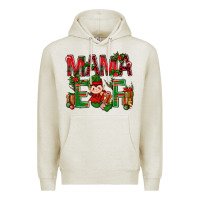 Oatmeal Heather Mama Elf with Gift Christmas Premium Hoodie - NancyCooperArtShop