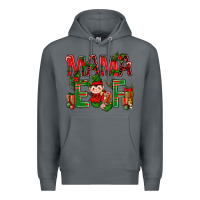 Rock Mama Elf with Gift Christmas Premium Hoodie - NancyCooperArtShop