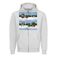 Dove Grey christmas snow truck seamless pattern Zipper Hoodie - BundleAndBundleShop