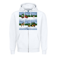 White christmas snow truck seamless pattern Zipper Hoodie - BundleAndBundleShop