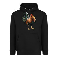 Black American Game Rooster Heavyweight Hoodie - LillyAllenDesigns