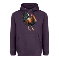 Plum American Game Rooster Heavyweight Hoodie - LillyAllenDesigns