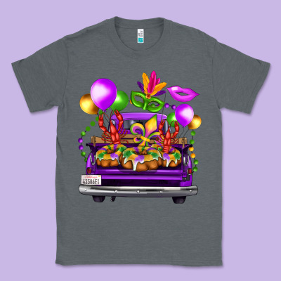 Mardi Gras Farm Truck Classic Tee Designed By Fadigitalartstudio