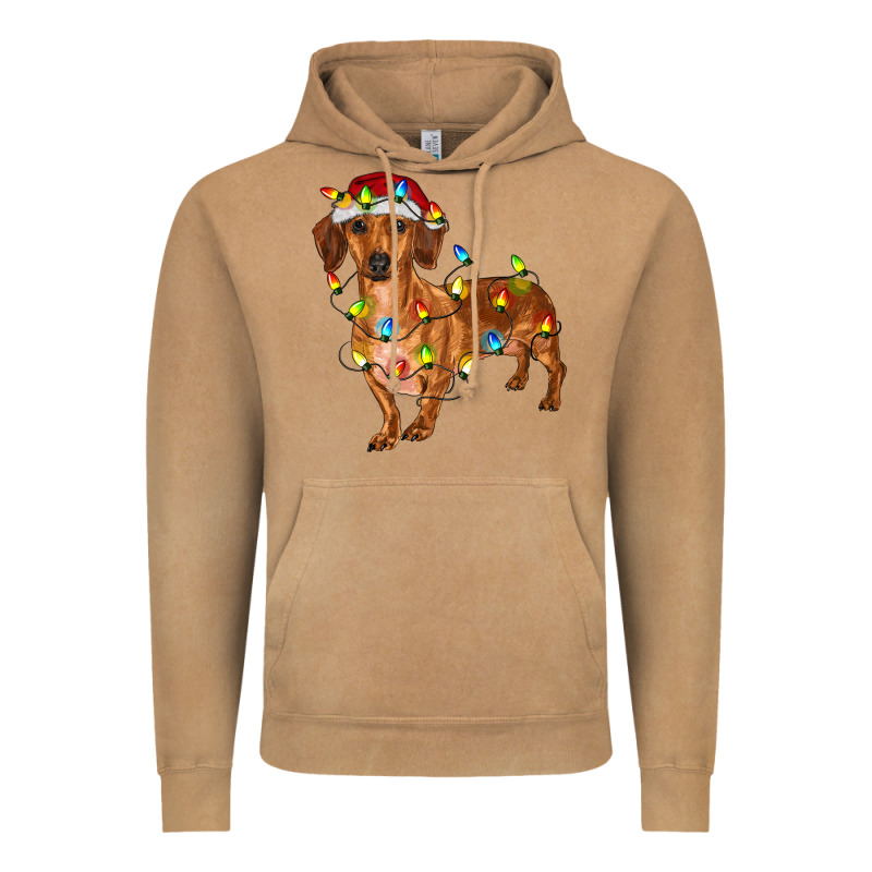 Dachshund Christmas Lights Vintage Hoodie by RanaPortraitStore | Teevron