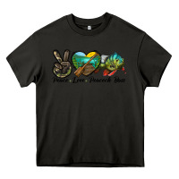 Asphalt Peace Love Peacock Bass Heavy Core Tee - LillyAllenDesigns