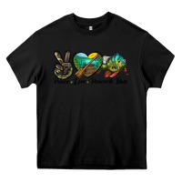 Black Peace Love Peacock Bass Heavy Core Tee - LillyAllenDesigns