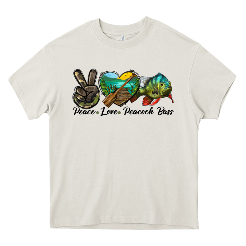 Peace Love Peacock Bass Heavy Core Tee by LillyAllenDesigns | Teevron