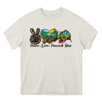 Cream Peace Love Peacock Bass Heavy Core Tee - LillyAllenDesigns