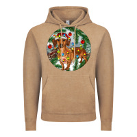 Vintage Coffee Dachshund Christmas Tree Vintage Hoodie - RanaPortraitStore