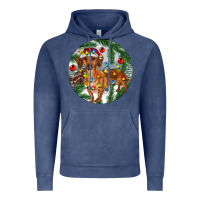 Vintage Denim Dachshund Christmas Tree Vintage Hoodie - RanaPortraitStore