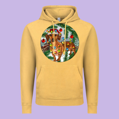 Dachshund Christmas Tree Vintage Hoodie Designed By Ranaportraitstore