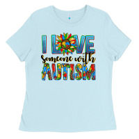 Baby Blue ı love someone with autism Ladies Tee - AdoDesignShop