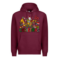 Burgundy I Dig Christmas Premium Hoodie - MaliasSmallBusiness