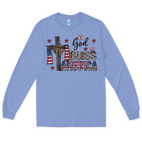 Colony Blue god bless america Long Sleeve Tee - CowhideDigitalArt