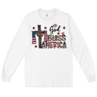 White god bless america Long Sleeve Tee - CowhideDigitalArt