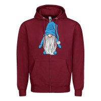 Burgundy winter gnome Zipper Hoodie - JahusDesignShop