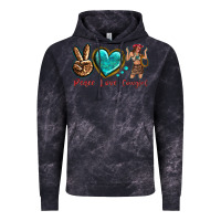 Cloud Black peace love cowgirl Vintage Hoodie - texasbilliewilder
