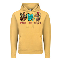 Vintage Mustard peace love cowgirl Vintage Hoodie - texasbilliewilder