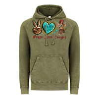 Vintage Olive peace love cowgirl Vintage Hoodie - texasbilliewilder