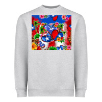 Heather Grey puerto rico hearts Heavyweight Sweatshirt - Zillion Design Studio