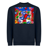 Navy puerto rico hearts Heavyweight Sweatshirt - Zillion Design Studio